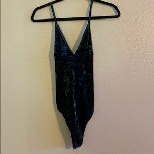 forever 21 velvet cross-back bodysuit!
